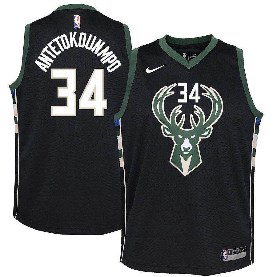Giannis Antetokounmpo Milwaukee Bucks Youth Jersey Black - Statement Edition 2018/2019
