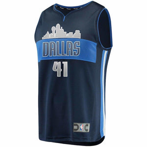 Dirk Nowitzki Dallas Mavericks Branded Youth Fast Break Jersey Navy - Icon Edition 2018/2019