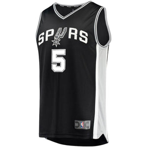 Dejounte Murray San Antonio Spurs Branded Fast Break Road Player Jersey Black - Icon Edition