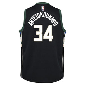 Giannis Antetokounmpo Milwaukee Bucks Youth Jersey Black - Statement Edition 2018/2019