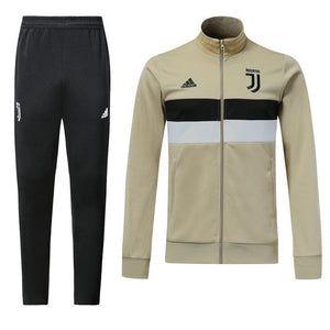 Juventus Beige 3-Stripe Tracksuit Training Jackets and Pants 2018-2019