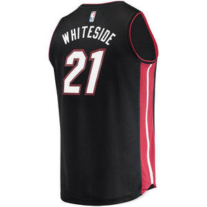 Hassan Whiteside Miami Heat Branded Fast Break Jersey Black - Icon Edition