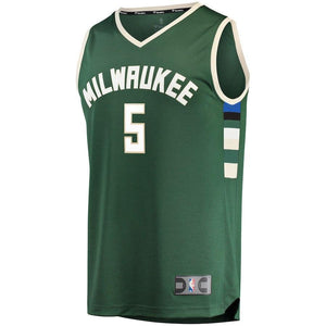 D.J. Wilson Milwaukee Bucks Branded Fast Break Road Player Jersey Green - Icon Edition