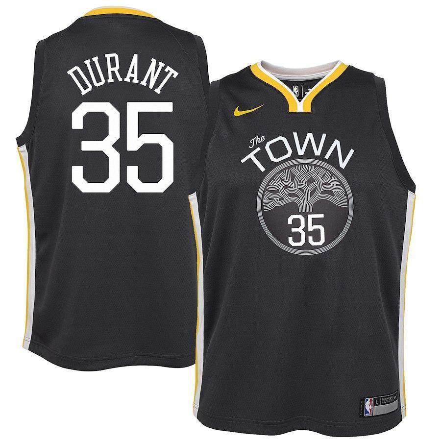 Kevin Durant Golden State Warriors Youth Jersey Black - Statement Edition 2018/2019
