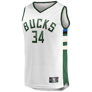 Giannis Antetokounmpo Milwaukee Bucks Branded Youth Fast Break Jersey White - Association Edition 2018/2019