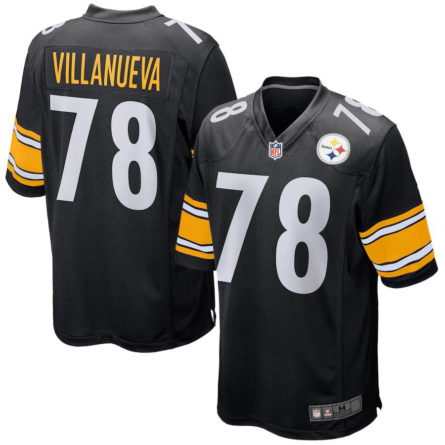 Men's Pittsburgh Steelers Alejandro Villanueva Black American football jersey