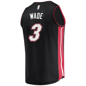 Dwyane Wade Miami Heat Branded Youth Fast Break Road Jersey Black - Icon Edition 2018/2019