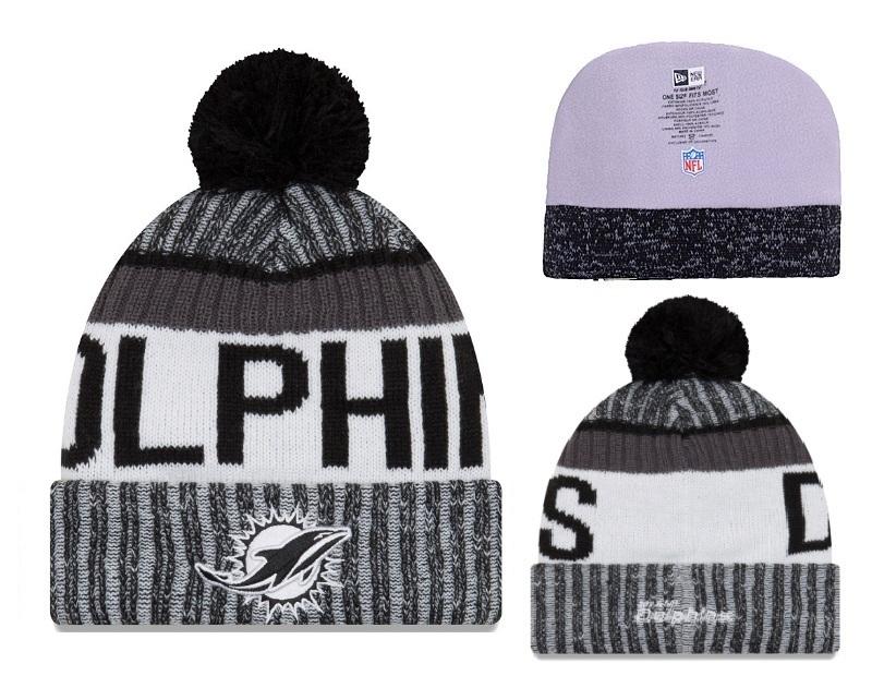 Men's Miami Dolphins New Era 2018 NFL Knit Beanie Hat