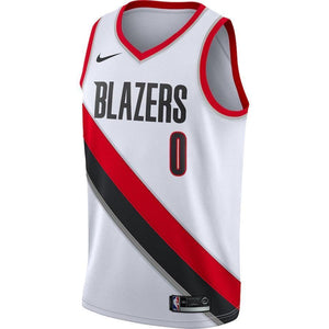 Damian Lillard Portland Trail Blazers White Swingman Jersey 2018 - 2019