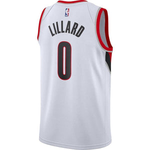 Damian Lillard Portland Trail Blazers White Swingman Jersey 2018 - 2019